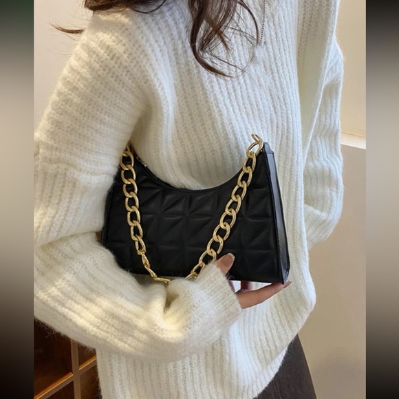 Boho khaki vegan leather quilted shoulder bag